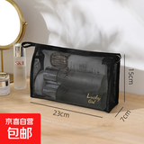 京东物流 2025化妆包女便携小号高级感透明网纱旅行收纳洗漱包袋 三角款