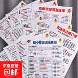 整个英语语法体系汇总大全背诵学习中小学卡片必备益智专项训练 顺口溜+语法体系+完形填空规律