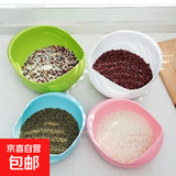 淘米器洗米筛淘米篮细孔不漏米厨房家用小号洗菜盆沥水篮 颜色随机1个装