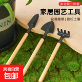 京东物流 园艺松土工具盆栽种花铲子花锹耙子挖野菜神器小铁铲 小号3件套（2套装）