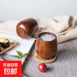 日式酸枣木杯子木质大肚杯小酒杯复古创意隔热餐厅茶水杯子牛奶杯 凸底大肚杯 1只