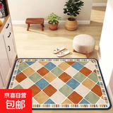 简约浴室地垫硅藻软垫卫生间吸水防滑脚垫厕所淋浴门口门垫地毯 GZN-复古彩砖 100cm×140cm【贴地不翘边】