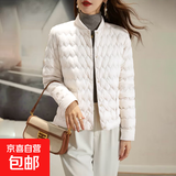 时尚轻薄款棉服女秋冬季棉衣内胆立领棉袄外套轻便保暖上衣J1120 白色 2XL （90-105斤）