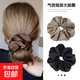 气质缎面新款韩版大肠发圈头饰皮筋发夹高弹力高马尾耐用扎头绳 黑色
