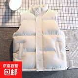 羽绒服马甲女秋冬新款休闲百搭简约外穿保暖背心马甲 W03-象牙白 M