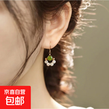 复古小猫爪耳环女古风汉服长款流苏耳钉中国风仙气质耳饰品2024 大小珍珠耳钉钢针