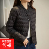 时尚轻薄款棉服女秋冬季棉衣内胆立领棉袄外套轻便保暖上衣J1120 黑色 2XL （90-105斤）