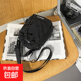 户外休闲背包简约时尚胸包徒步登山运动包水壶包防水耐磨年轻背包 黑色