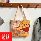 手提包新款韩版轻便ins购物收纳袋饭盒便当包帆布包 可爱熊小包 小包