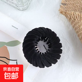 爆款南瓜发夹高马尾固定神器头饰发夹女生丸子头发夹鸟巢盘发神器 【黑色】绒面1个装