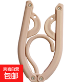 车用旅行折叠衣架多功能晒衣架防滑户外便携衣架出差家用魔术衣挂 粉色 两个装