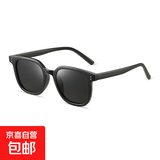 新款黑框茶色墨镜男高级感痞帅遮阳太阳镜女韩版时尚方框 yt1888黑灰