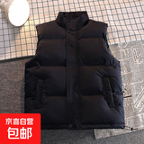 羽绒服马甲女秋冬新款休闲百搭简约外穿保暖背心马甲 W03-黑色 2XL