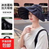 【全网爆款】防晒帽女士网红贝壳帽遮阳帽户外空顶帽太阳帽 黑色