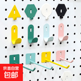 彩色洞洞板挂钩书桌收纳超市货架饰品手机配件便利店展示装饰直钩 白色 6cm长钩4个