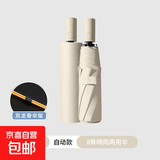 加固折叠雨伞手动结实耐用黑胶晴雨伞两用遮阳防晒学生雨伞 梧桐米-自动款黑胶防晒便携 8骨