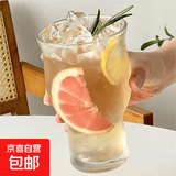 夏季大容量玻璃水杯高颜值绞蛋杯多用款咖啡杯玻璃杯泡茶杯果汁杯 光面杯 350ml 1只