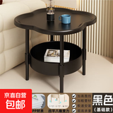 床头柜简约现代家用卧室收纳边柜简易床边小型创意置物架出租房用 百搭黑【双层置物-稳固承重】