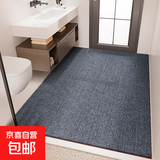 卫生间门口地垫吸水耐脏卫浴干区浴室柜地垫洗漱台防滑全满铺地毯 灰色TPE单条纹 100*120CM