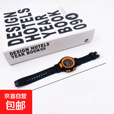 新款科技感ins高颜值简约时尚潮流电子表儿童腕表LED学生手表男女 橙色