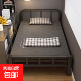 单人床折叠床家用简易办公室午休床硬板双人床成人陪护铁床铺 黑色90*186cm【加固钢架】