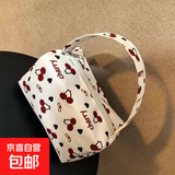 ins高颜值卡通小熊便携化妆洗漱包旅行收纳包大容量立体手提包女 大樱桃