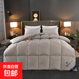 出口五星级酒店羽丝绒被子100白羽丝绒被冬季被春秋被加厚保暖8斤 五星级酒店款---高级灰 【200x230cm】7.5斤双人暖冬被