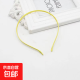 金属包布纯色发箍饰配件蝴蝶结手工发饰制作配件5mm头箍发卡头饰 黄色1个