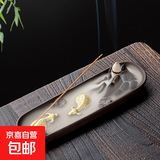 紫陶砂倒流香炉摆件倒流香香炉香薰炉香插线香倒流香粒家用熏香炉 山峰紫砂陶扭转（21.5*6.5*4cm）