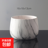 花盆绿植盆栽水墨大理石纹陶瓷花盆客厅君子兰虎皮蝴蝶兰植物花盆 16*18*13cm