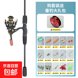 碳素泛用路亚竿新手套装远投海竿抛竿直柄纺车轮枪柄水滴轮钓鱼竿 1.65m 直柄竿+进阶金属纺车轮