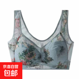 大码文胸无钢圈美背心侧收副乳无痕内衣女超薄透气防下垂聚拢内衣 蓝色 5XL （6L）【170-200斤】