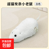 猫咪玩具电动小老鼠自嗨解闷斗逗猫棒仿真猫用品大全消耗体力好物 宠物玩具【发条小鼠】-白色 无规格