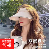 【爆款帽集】帽子男女春夏季遮阳帽开车骑行防晒帽时尚百搭大帽檐 糖果帽 米色 【百搭不挑人】 帽围可调节