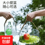 网红小冰桶手提水果篮高颜值家用野外装冰块冰桶储水桶客厅花瓶 小号 1个装