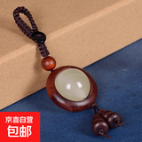 【时来运转】小叶紫檀木质纹理正宗红木汽车钥匙扣挂件 小叶紫檀红木夜光石【钥匙扣】