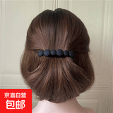 短发尴尬期神器发饰发量少马尾发夹女夏后脑勺发卡横夹弹簧一字夹 黑色