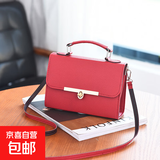 新款时尚小方包斜跨包单肩包女包韩版百搭时尚潮流手提包迷你清新 红色/