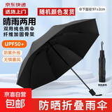 【全网爆款】自动UV折叠晴雨两用伞手动防晒遮阳黑胶伞过家家玩具 钢琴黑【手动开启】UV双用伞