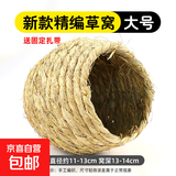 芦丁鸡窝造景鹦鹉鸟草窝鹌鹑专用窝小鸡造景用品芦丁鸡下蛋保暖窝 精编草窝大号