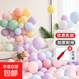 【100只珠光气球】加厚乳胶气球儿童玩耍生日派对宴会布置氛围感 10寸马卡龙色100只【送打气筒】
