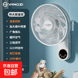 扬子电风扇家用璧扇挂壁挂风扇强力大风力制冷轻音挂扇小型摇头挂墙壁风扇壁扇 语音遥控豪华款（直径340mm）-免打孔 2.5米线