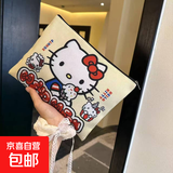 新款KT猫帆布手拿包收纳卡通帆布2024新款大容量百搭出行手拿包 蝴蝶结KT猫