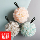 高档沐浴球大号浴花不散可爱少女泡澡球洗澡神器搓背 浅咖+浅绿+浅粉