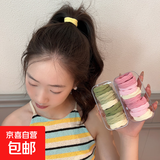 2025新款柔软高弹巨耐用高马尾精品发绳皮筋女孩扎发头绳发饰头饰 粉色系+果绿系【1袋30根】