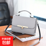 新款时尚小方包斜跨包单肩包女包韩版百搭时尚潮流手提包迷你清新 灰色/