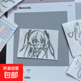 初音未来金属3D贴纸笔记本贴纸动漫周边个性装饰DIY贴纸防水高级手机耳机笔记本装饰 初音金属贴【赞同】