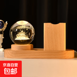 文具笔筒水晶球小夜灯办公室桌面摆件生日礼物送女生男生毕业礼物 生日快乐 单水晶球（不含笔筒）