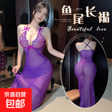 性感长裙情趣内衣透视蕾丝连衣裙夜场OL职业制服夜店紧身 紫色  1150 均码