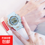 抹茶绿手表女ins风学生网红森系独角兽韩版简约少女心原宿电子表 天空蓝